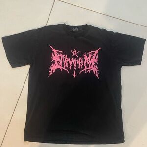 Black baggy T-Shirt with Pink Graphic print